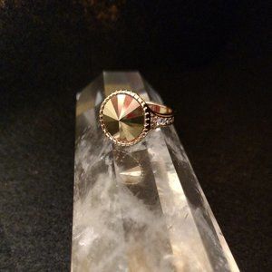 New Modern Gold Ring with Crystals
